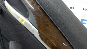 Door trim card rear right BMW X5 F15 14-18 leather black Dakota without curtain, Harman Kardon, insert and armrest black leather, molding under the tree, with backlight and handle, scratches, tears, a