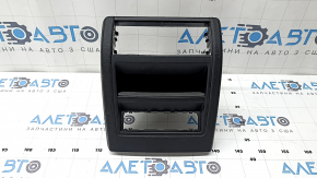 Rear center console trim BMW X5 F15 14-18 black, 2 pieces, crack in fasteners, broken fastener