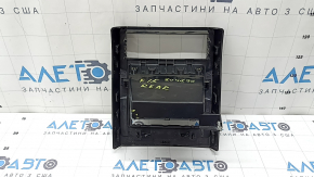Rear center console trim BMW X5 F15 14-18 black, 2 pieces, crack in fasteners, broken fastener