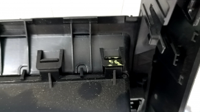 Rear center console trim BMW X5 F15 14-18 black, 2 pieces, crack in fasteners, broken fastener