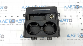 BMW X5 F15 14-18 center console pocket with cup holders, black, with cigarette lighter, without ashtray, water resistant