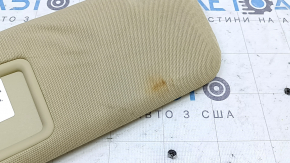 Left sun visor for Toyota Camry V55 15-17 USA, beige, without hook, dry cleanable