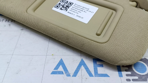 Right sun visor for Toyota Camry V55 15-17 USA, beige, without hook, dry cleanable