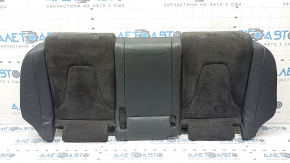 Rear seat cushion for Audi A4 B8 13-16, black leather combined with Alcantara, gray stitching, perforation, S-Line, dented, needs cleaning, scratches