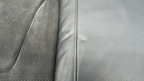 Rear seat cushion for Audi A4 B8 13-16, black leather combined with Alcantara, gray stitching, perforation, S-Line, dented, needs cleaning, scratches