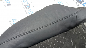 Rear seat cushion for Audi A4 B8 13-16, black leather combined with Alcantara, gray stitching, perforation, S-Line, dented, needs cleaning, scratches