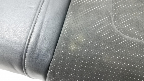 Rear seat cushion for Audi A4 B8 13-16, black leather combined with Alcantara, gray stitching, perforation, S-Line, dented, needs cleaning, scratches