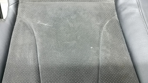 Rear seat cushion for Audi A4 B8 13-16, black leather combined with Alcantara, gray stitching, perforation, S-Line, dented, needs cleaning, scratches