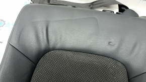 Right rear seat back with armrest, Audi A4 B8 13-16, black leather combined with Alcantara, gray stitching, perforation, S-Line, with seat belt, dented, scratched, worn