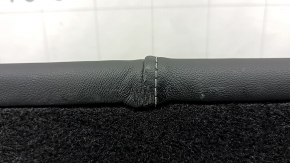 Right rear seat back with armrest, Audi A4 B8 13-16, black leather combined with Alcantara, gray stitching, perforation, S-Line, with seat belt, dented, scratched, worn