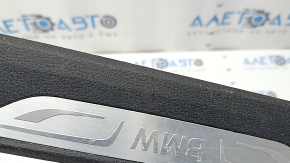 Rear left door sill trim for BMW X5 F15 14-18, black, for 2 rows, with chrome insert, scratches
