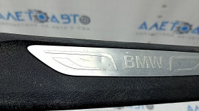 BMW X5 F15 14-18 black rear right door sill plate for 2 rows with chrome insert, scratches, dents