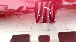 The front left door of a Toyota Venza 21-24 red 3T3 is bare, with bumps and a deformed corner.