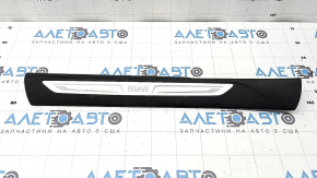 Front left door sill trim for BMW X5 F15 2014-2018, black with chrome insert, scratches, corrosion