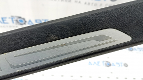Front left door sill trim for BMW X5 F15 2014-2018, black with chrome insert, scratches, corrosion