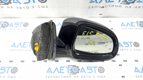 Right side mirror assembly for BMW X5 F15 14-18, glossy mount, 5 pins, turn signal, heated, auto-dimming, graphite