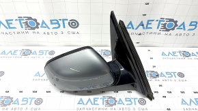 Right side mirror assembly for BMW X5 F15 14-18, glossy mount, 5 pins, turn signal, heated, auto-dimming, graphite