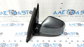 Left side mirror assembly for BMW X5 F15 14-18, glossy mount, 5 pins, turn signal, heated, auto-dimming, graphite, broken housing and turn signal