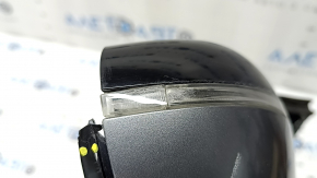 Left side mirror assembly for BMW X5 F15 14-18, glossy mount, 5 pins, turn signal, heated, auto-dimming, graphite, broken housing and turn signal