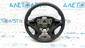 The steering wheel is bare Hyundai Sonata 11-15 plastic, black, without buttons and overlays, tears