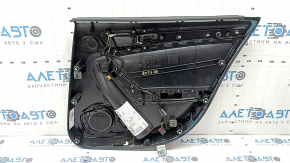 Black rear left door panel, Audi A4 B8 13-16 sedan, BANG & OLUFSEN, under curtain, black leather armrest, black Alcantara insert, aluminum molding, dents, scratches