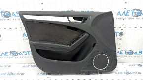 Door trim panel front left complete Audi A4 B8 13-16 black, armrest leather black, insert Alcantara black, molding aluminum, for seat memory, BANG & OLUFSEN, scratches, need cleaning, etc.
