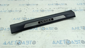 Front left door sill trim for Toyota Venza 21-24, black, chrome insert, film-coated, scratches, nicks