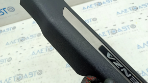 Front right door sill plate for Toyota Venza 21-24, black, chrome insert, film-coated, corrosion-resistant
