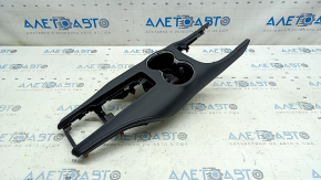 Toyota Venza 21-24 center console trim with cup holders, black leather, backlit, scratches, dents