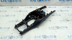 Toyota Venza 21-24 center console trim with cup holders, black leather, backlit, scratches, dents