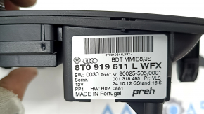 Audi A4 B8 13-16 shifter pad with start/stop and media control, scratches, bulging chrome, crack