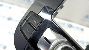 Audi A4 B8 13-16 shifter pad with start/stop and media control, scratches, bulging chrome, crack