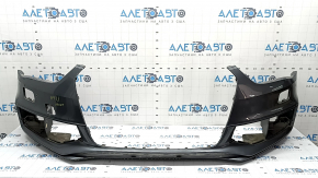 Bare front bumper for Audi A4 B8 13-16 restyling, for headlight washers, graphite, without plugs, scratches, broken mount