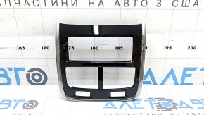 Volvo XC60 18-25 rear upper center console trim for rear row air conditioning and climate control, glossy black with chrome, scratches