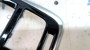 Volvo XC60 18-25 rear upper center console trim for rear row air conditioning and climate control, glossy black with chrome, scratches