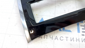 Volvo XC60 18-25 rear upper center console trim for rear row air conditioning and climate control, glossy black with chrome, scratches