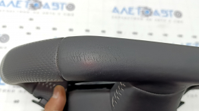 Steering wheel assembly Audi A4 B8 13-16 3-spoke, S-Line, beveled, black leather with perforation, gray stitching, with airbag, scratches