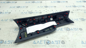 Toyota Venza 21-24 right lower dashboard trim, black, gray stitching
