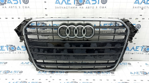 Radiator grille assembly for Audi A4 B8 13-16, gloss, S line, quattro, with emblems, peeling coating, sand