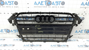 Radiator grille assembly for Audi A4 B8 13-16, gloss, S line, quattro, with emblems, peeling coating, sand