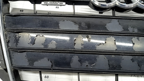 Radiator grille assembly for Audi A4 B8 13-16, gloss, S line, quattro, with emblems, peeling coating, sand