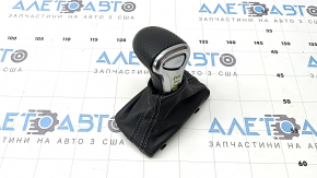 Automatic transmission knob for Audi A4 B8 13-16 rest. Black leather with perforation, gray stitching, S-Line