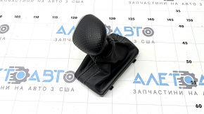 Automatic transmission knob for Audi A4 B8 13-16 rest. Black leather with perforation, gray stitching, S-Line