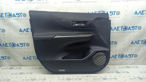 Door trim panel, front left, Toyota Venza 21-22 XLE, Limited, black, leather, memory, with handle, dark gray trim, scratches