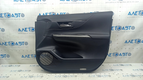 Door trim panel, front right, Toyota Venza 2011-2012 XLE, Limited, black, leather, dark gray trim, with handle, scratches
