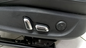 Audi A4 B8 13-16 passenger seat with airbag, electric, heated, combined black leather with Alcantara, perforated, gray stitching, S-Line, front clean, worn