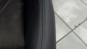 Audi A4 B8 13-16 passenger seat with airbag, electric, heated, combined black leather with Alcantara, perforated, gray stitching, S-Line, front clean, worn