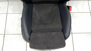 Audi A4 B8 13-16 passenger seat with airbag, electric, heated, combined black leather with Alcantara, perforated, gray stitching, S-Line, front clean, worn