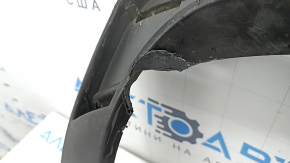 The rear bumper lip of the Audi A4 B8 13-16 restyling sedan, S-Line, gray, is broken, melted, and has scratches.