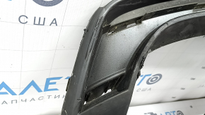 The rear bumper lip of the Audi A4 B8 13-16 restyling sedan, S-Line, gray, is broken, melted, and has scratches.